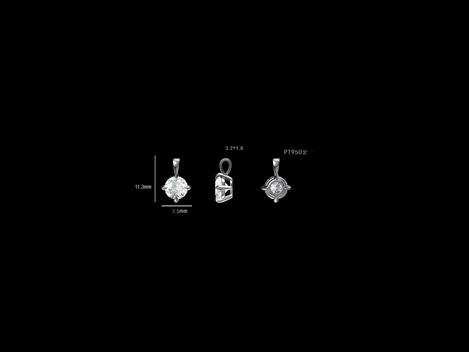 Solitaire Pendant CAD development views